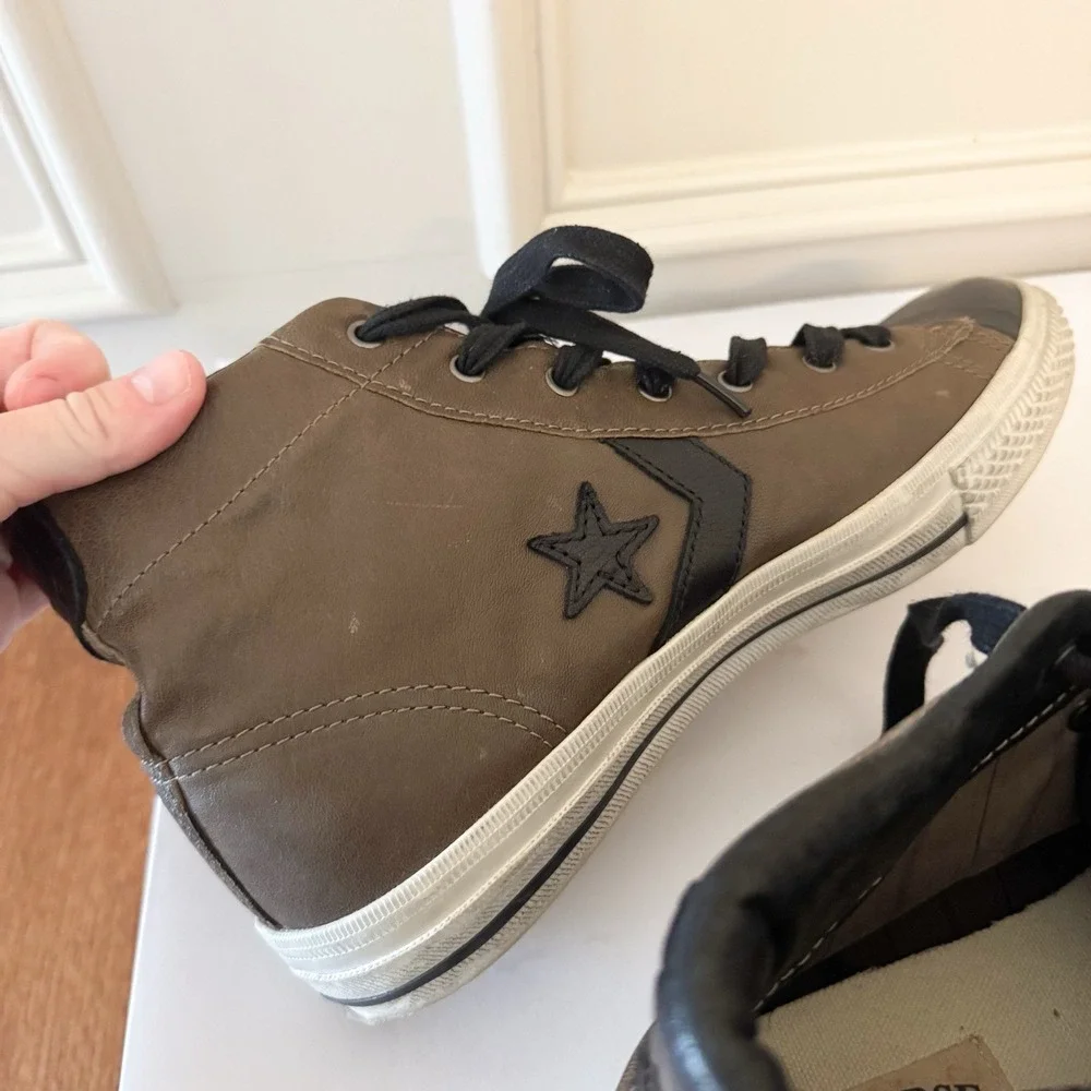 Rare Converse x‎ John Varvatos Pro Leather Hi Brown Black Chuck Taylor READ